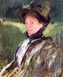 Lydia Cassatt In A Green Bonnet And A Coat by Mary Cassatt
