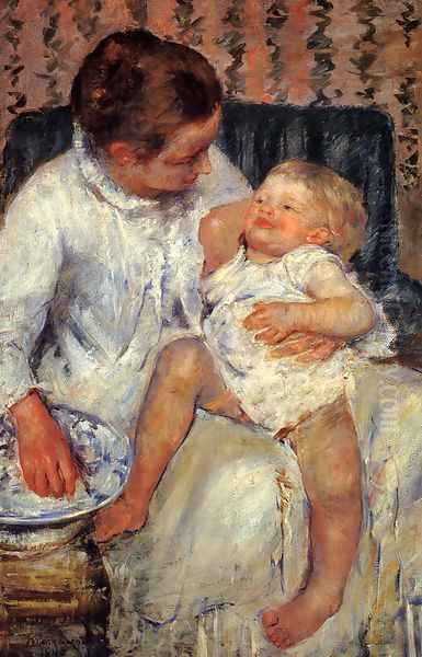 Mother about to Wash her Sleepy Child, 1880 - view 1