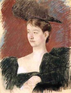 Portrait Of A Young Woman In Green by Mary Cassatt