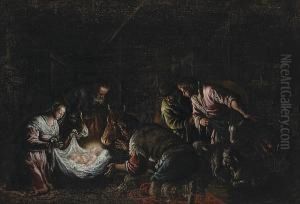 The Adoration Of The Shepherds by Gerolamo Ponte Da Bassano