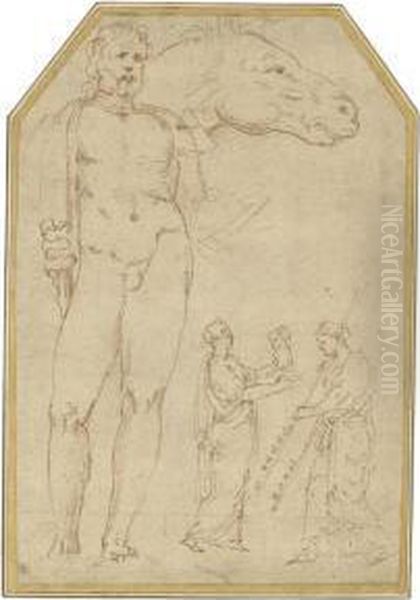 Studies After The Antique Including A Statue Of Hercules - view 1