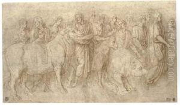 Priests Leading A Bull - view 1