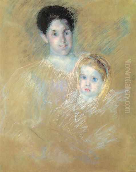 Smiling Mother With Sober Faced Child - view 1