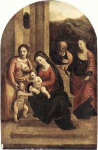 The Holy Family With Saint Agnes, Saint John The Baptist And Saint Agatha