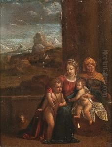 The Madonna And Child With Saint Elizabeth And The Infant Saint John The Baptist by Garofalo