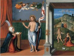 Apparizione Di Gesu Risorto Alla Maddalena E Alla Madonna by Girolamo da Santacroce