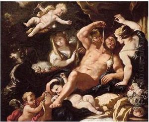 Hercules And Omphale by Giuseppe Simonelli