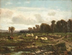 Paesaggio Con Gregge by Serafino Da Tivoli