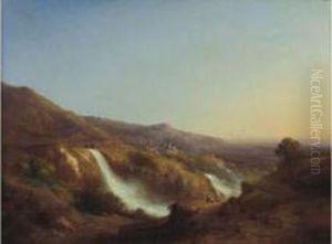 Paysage A La Cascade by Serafino Da Tivoli