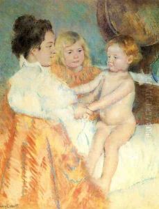Mother, Sara and the Baby (counterproof) by Mary Cassatt