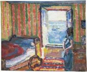 Huile Sur Toile, Signee En Bas A Droite, Interieur, [1925] ; 43,5 X 53 Cm. by Eugene Dabit