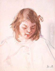 Head of Francoise Looking Down (no.4) by Mary Cassatt