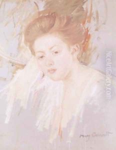 Head of a Young Girl 4 by Mary Cassatt