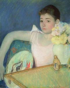 Girl in Pink with a Fan, c.1889 by Mary Cassatt