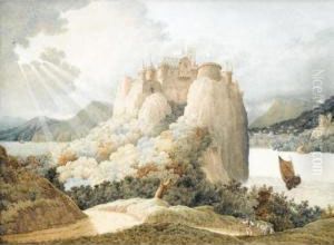 Castle On A Cliff Overlooking A Lake