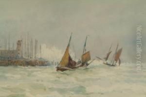 Fishing Boat Returning To Scarborough Harbour by Ernst Dade
