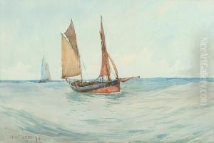 Scarborough Fishing Boats At Sea by Ernst Dade