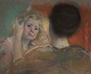 Mother combing Sara's hair by Mary Cassatt