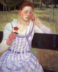 Reverie (or Woman with a Red Zinnia) by Mary Cassatt