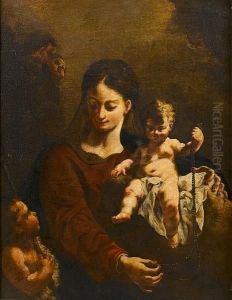 The Virgin And Child With The Infant Saint John The Baptist by Francesco Daggiu Daggiu Il Capella