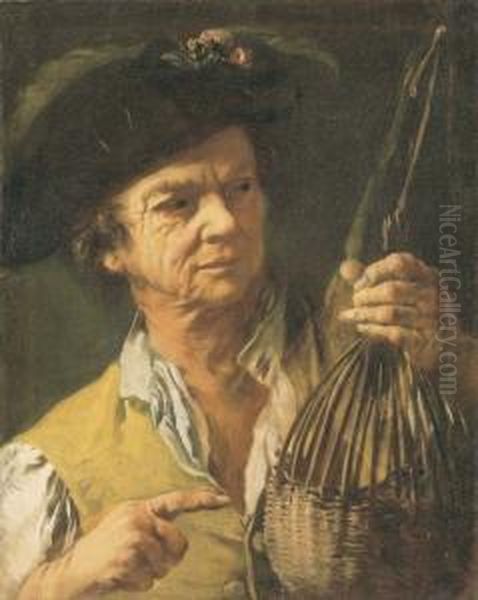 Un Homme Portant Une Cage A Oiseaux - view 1