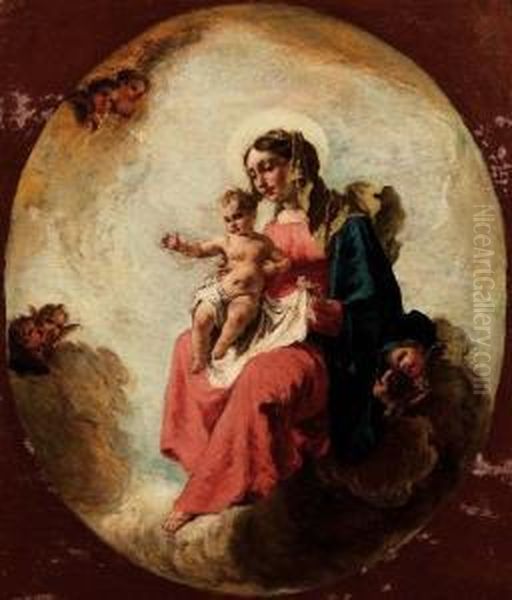 Madonna Col Bambino, Sulle Nubi - view 1