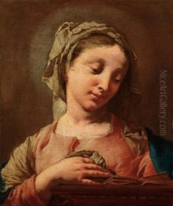 Busto Di Madonna Leggente by Francesco Daggiu Daggiu Il Capella