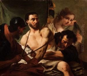 Cattura Di Sansone olio Su Tela by Francesco Daggiu Daggiu Il Capella