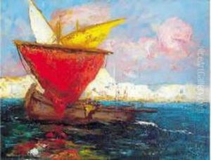 Voile Rouge Sur Le Bosphore by Charles Henri Gaston Dagnac-Riviere