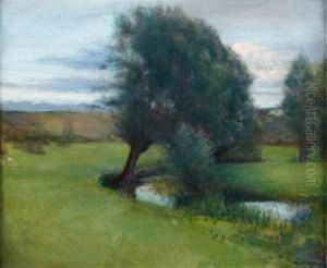 Paysage Boise Avec Une Riviere by Pascal-Adolphe-Jean Dagnan-Bouveret