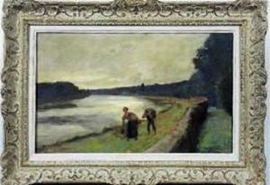 Bord De La Touques by Albert Marie Adolphe Dagnaux