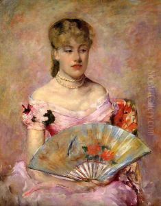 Lady with a Fan (or Portrait of Anne Charlotte Gaillard) by Mary Cassatt