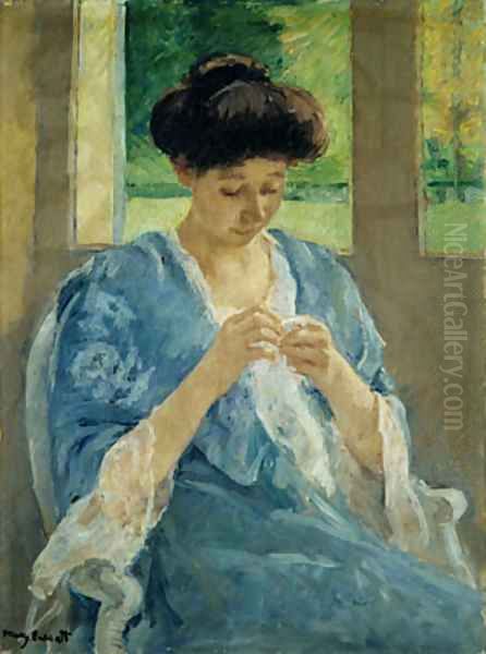 Augusta Sewing Before a Window 1905 - view 1