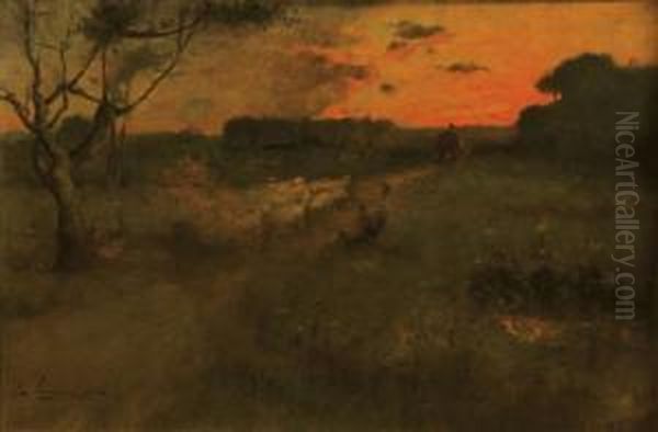 A Country Road At Sunset - view 1
