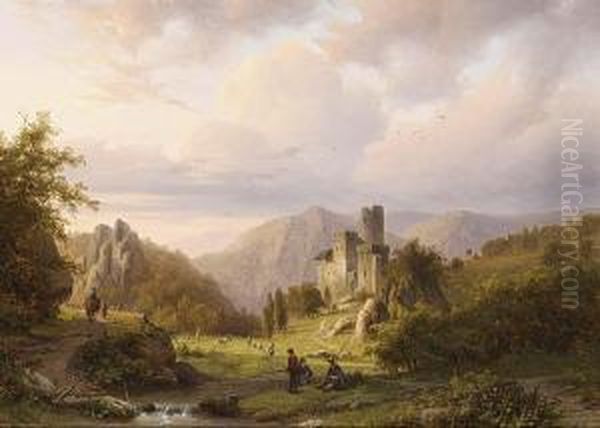 Dutch Anglers In A Mountainous Landscape - view 1
