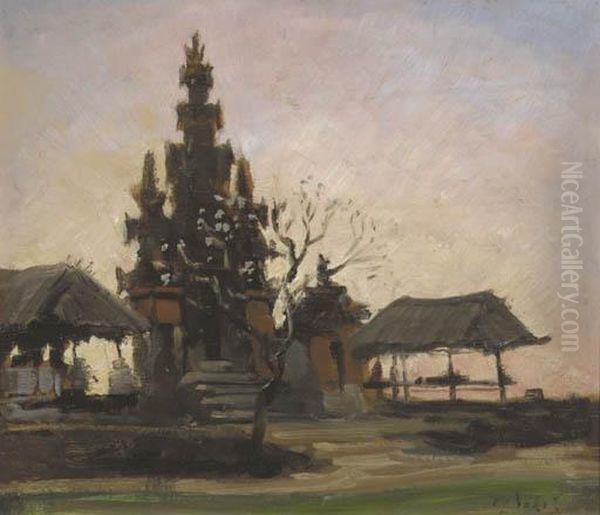Balinese Temple At Sunset - view 1
