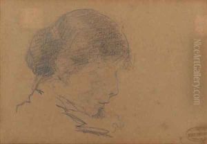 Head of a Woman Reading by Mary Cassatt