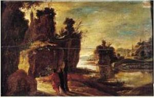 Personnages Sur Un Chemin Dans Un Paysage De Marais by Dirk Dalens I