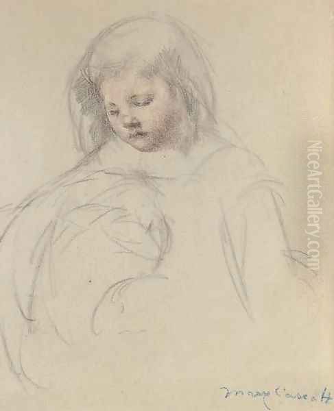 Sketch for 'Sara...Feeding Her Dog' - view 1