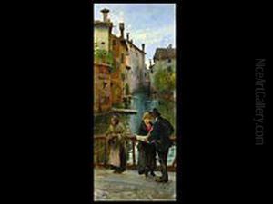 Die Bettlerin Und Der Bauchladenverkaufer by Angelo Dall'Oca Bianca