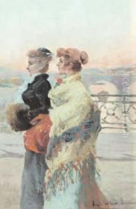 Signore Eleganti A Passeggio Lungo L""adige Signore Eleganti A Passeggio Lungo L""adige