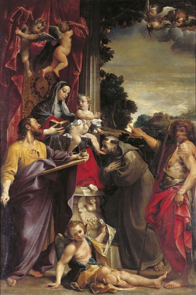 Madonna Enthroned with St Matthew 1588 - view 1