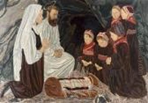 Heilige Familie Mit Betenden Wallisermadchen - view 1