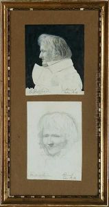 Two Portrait Sketches Of The Danish Admiral Torben Bille