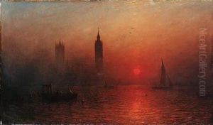 Sunset Over The Thames At Westminster