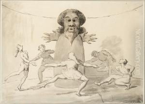 Figures Dancing Around An Effigy by George Dance