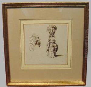 Portrait Of A Man And Woman With Tall Coiffure Portrait Of A Man And Woman With Tall Coiffure