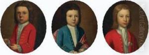 Pendant Portraits Of An Officer's Children by Sir Nathaniel Dance-Holland