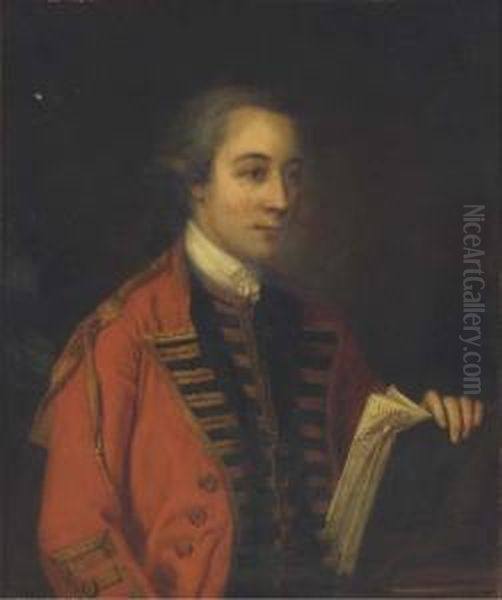 Portrait Of The Earl Of Ormonde,
Half Length, In Military Uniform,holding Plans For The Military
Fortification At The Port Ofvauban - view 1