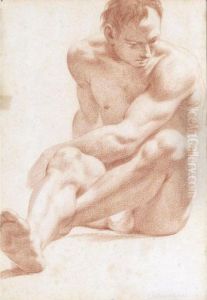 Seated Male Nude by Cesare Dandini